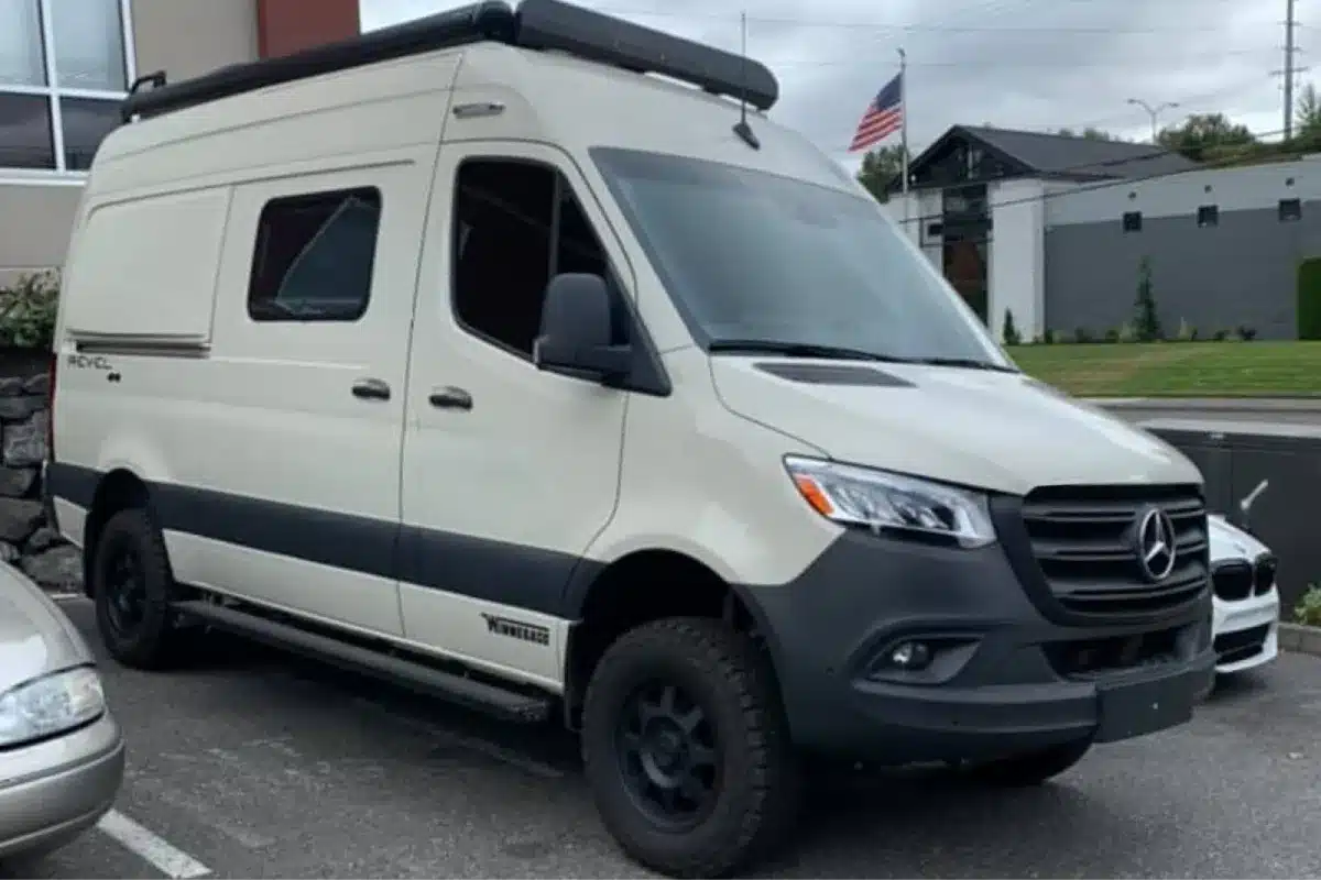 White Mercedes Sprinter van parked on paved surface
